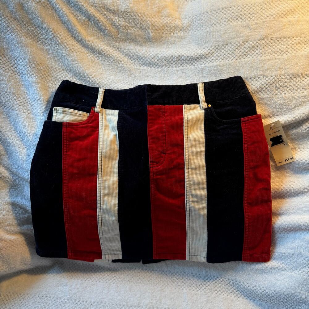 NWT Tommy Hilfiger vintage corduroy stripe mini skirt size 12